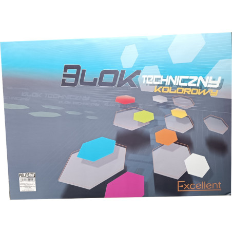 Blok techniczny A3 20k kolorowy EXCELLENT POLIGRAF