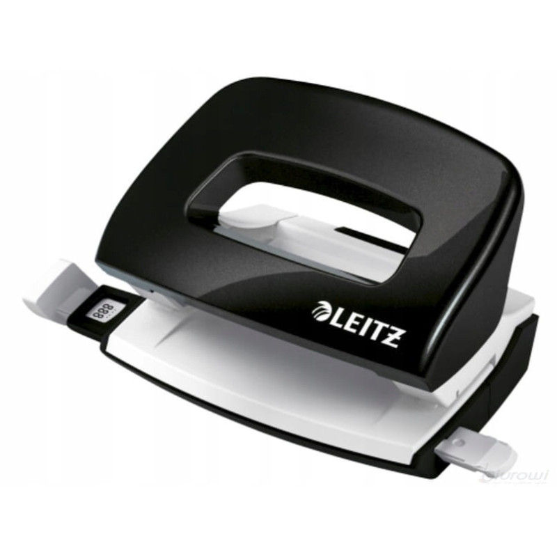 Zszywacz + dziurkacz LEITZ WOW mini 10 kartek czarny metalik 55612095