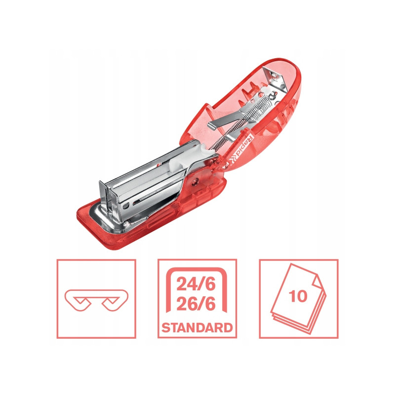 Zszywacz mini Rapid Colour`Breeze F4 10 kartek koralowy 5001531 RAPID