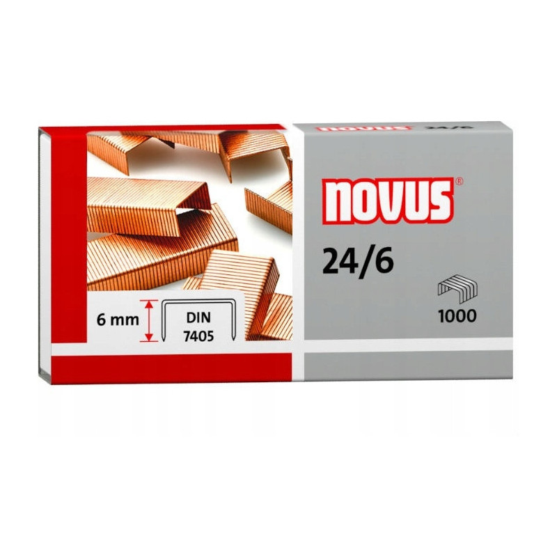 Zszywki miedziowane 24/6 1000szt NOVUS 040-0206
