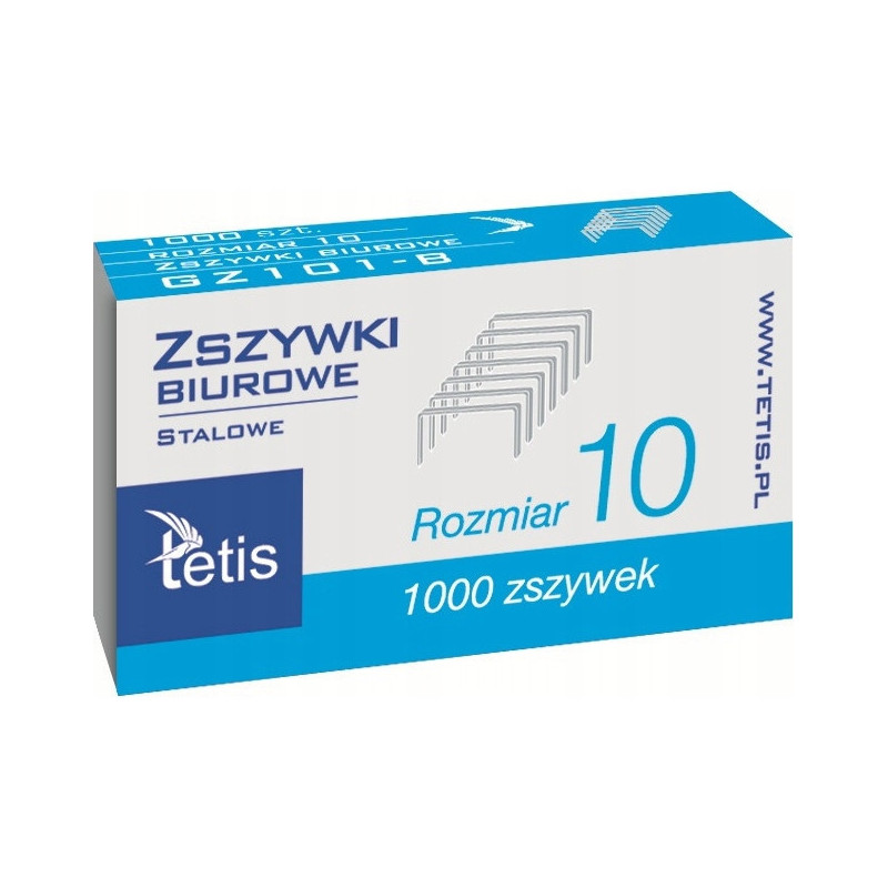 Zszywki biurowe nr. 10 1000szt GZ101-B TETIS