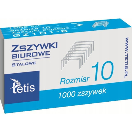 Zszywki biurowe nr. 10 1000szt GZ101-B TETIS