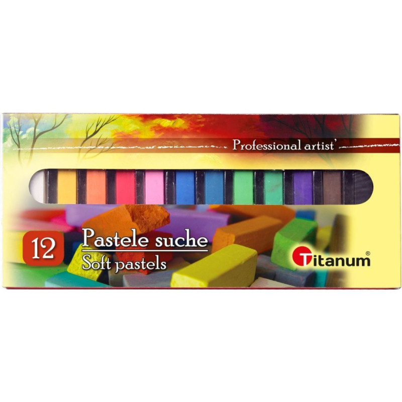 Kredki pastele suche 12 kolorów 208691 TITANUM
