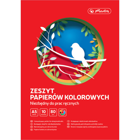 Zeszyt papierów kolorowych A5 10k 80g. 400201865 HERLITZ