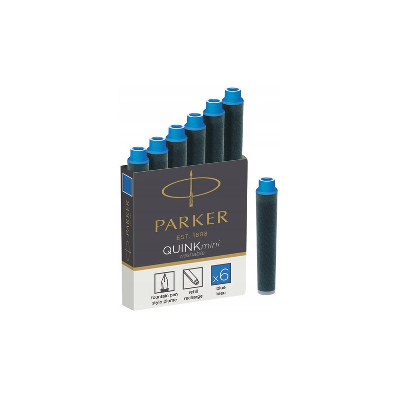 Naboje mini niebieskie zmywalne (6szt.) 1950409 PARKER