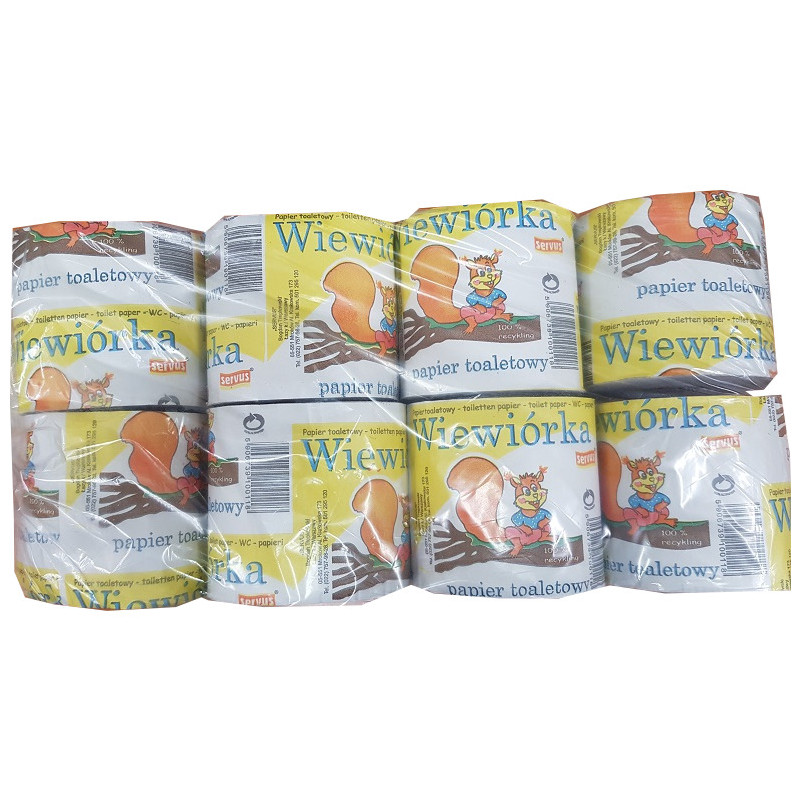 Papier toaletowy WIEWIÓRKA (8 rolek) 24m szary