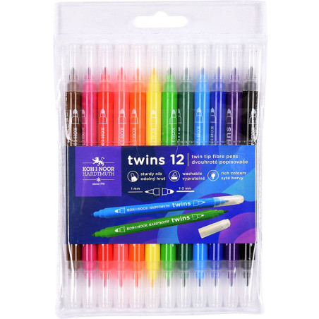 Flamastry dwustronne 12 kolorów TWINS 771023/AB4 KOH-I-NOOR