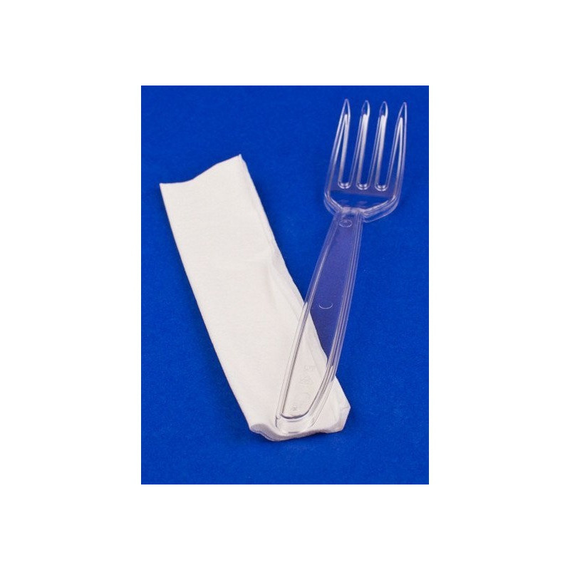 Widelec plastikowy wielorazowy przezroczysty (opakowanie 50szt)