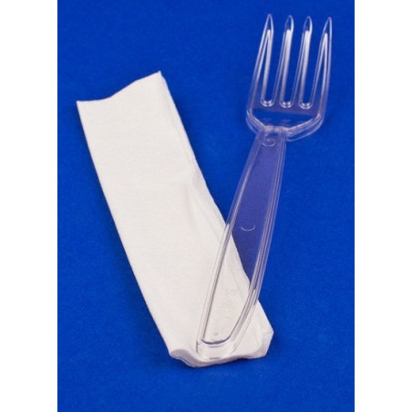 Widelec plastikowy wielorazowy przezroczysty (opakowanie 50szt)
