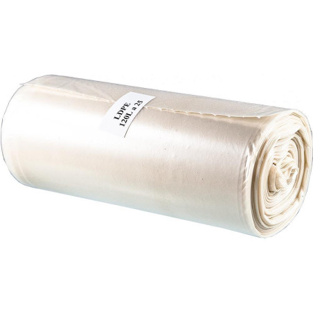 Worki na śmieci 120L LDPE (25szt) przezroczyste