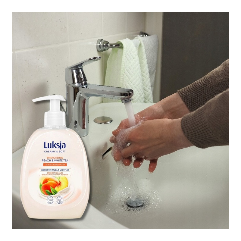 Mydło w płynie z dozownikiem LUKSJA 500ml. BRZOSKWINIA