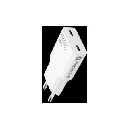 Ładowarka sieciowa 230V EVERACTIVE SC-385Q 2xUSB-C 30W biała