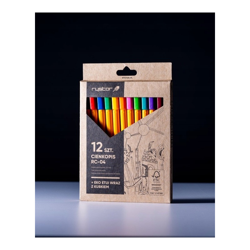 Cienkopis RC-04 mix 12 szt. EKO ETUI RYSTOR 403-120EKO