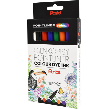 Cienkopisy POINTLINER COLOUR (6szt) S40-ST6PL PENTEL