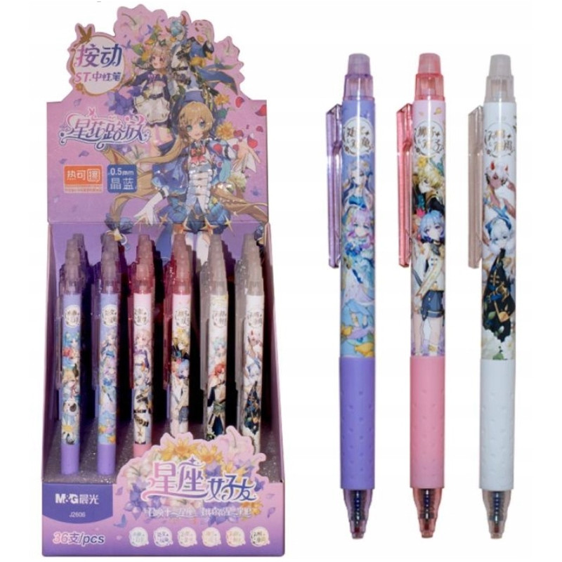 Długopis usuwalny automatyczny 0,5mm niebieski Korean Flower Manga MG AKPJ23006