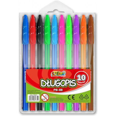 Długopis KOLORI PB-88 10 kolorów TT8327