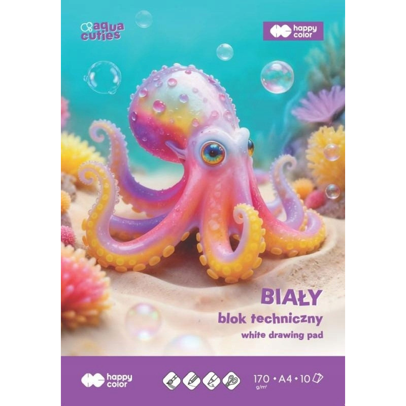 Blok techniczny A4 biały 170g HA 3550 2030-0AC HAPPY COLOR