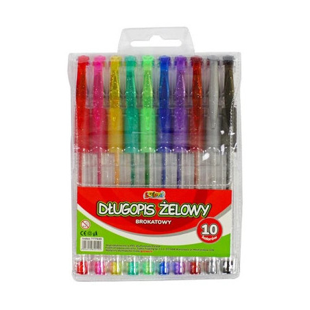 Długopis żelowy brokatowy10 kolorów KOLORI TT7649