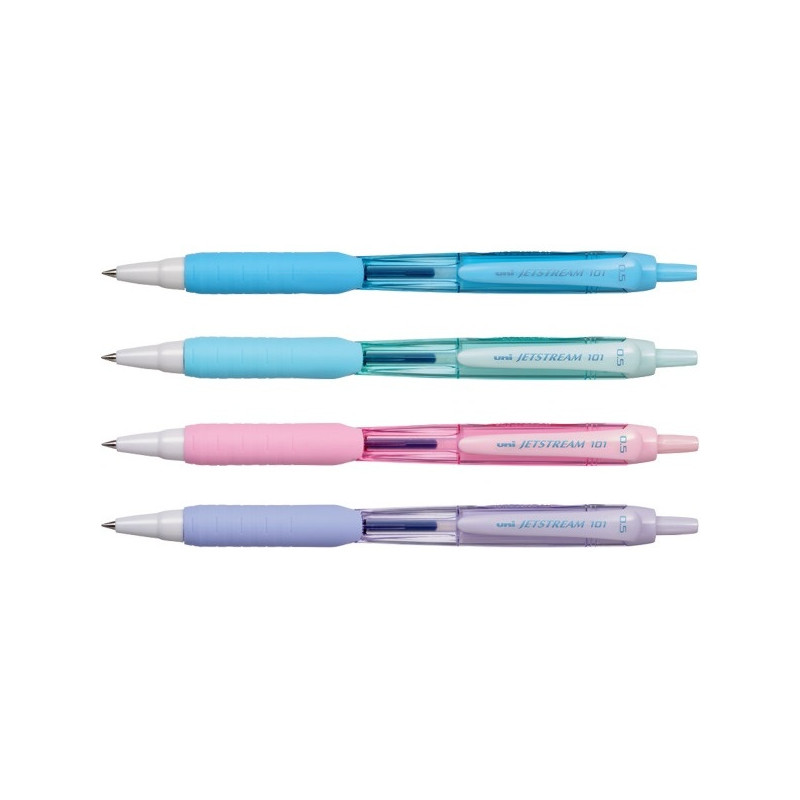 Długopis kulkowy UNI SXN-101FL różowa obudowa, niebieski wkład, babypink/blue