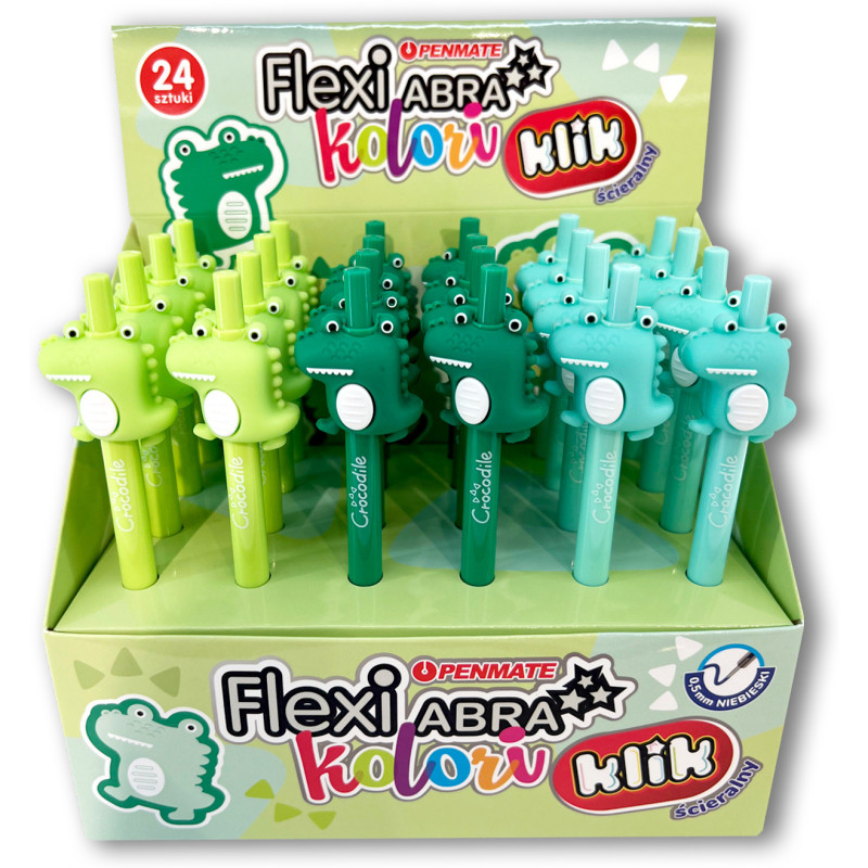 Długopis ścieralny automatyczny Flexi Abra Kolori CROCODIL 0,5mm niebieski TT8821 PENMATE