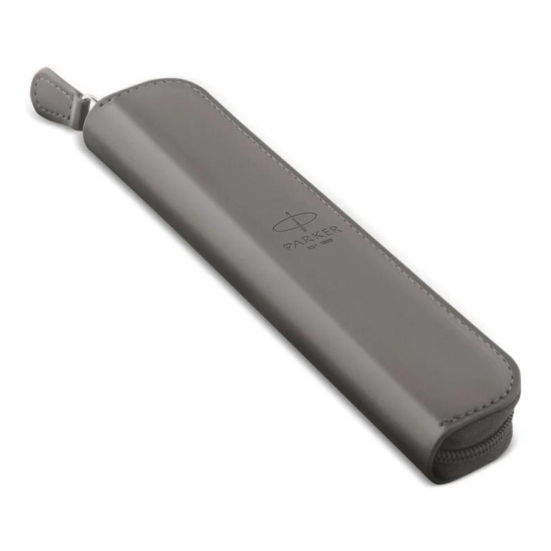 Etui skóropodobne PARKER pojedyncze na pióro lub długopis szare zamykane ZIP POUCH 2217021