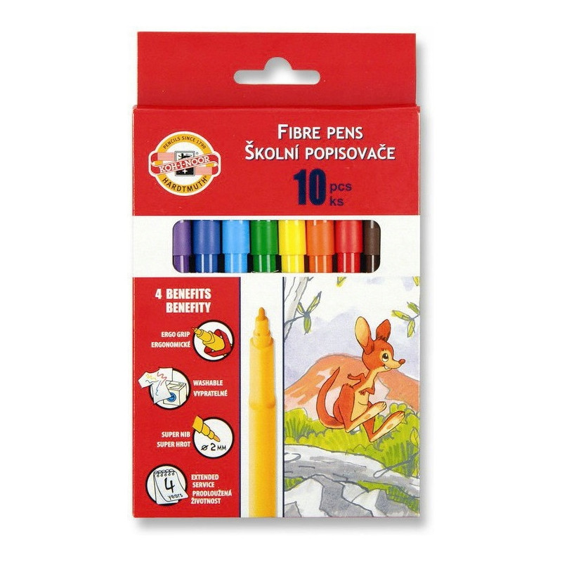 Flamastry 10 kol.w kartoniku 771002/AJ08 KOH-I-NOOR