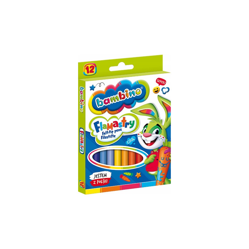 Flamastry BAMBINO 12 kolorów ST.MAJEWSKI