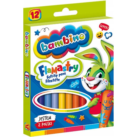 Flamastry BAMBINO 12 kolorów ST.MAJEWSKI