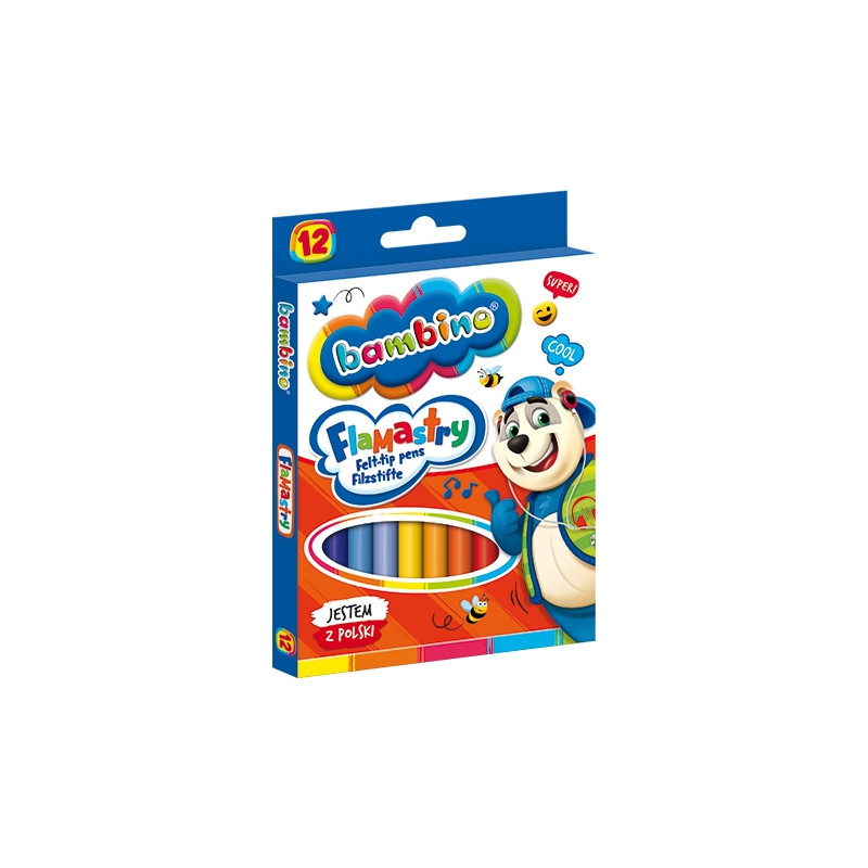 Flamastry BAMBINO 12 kolorów ST.MAJEWSKI