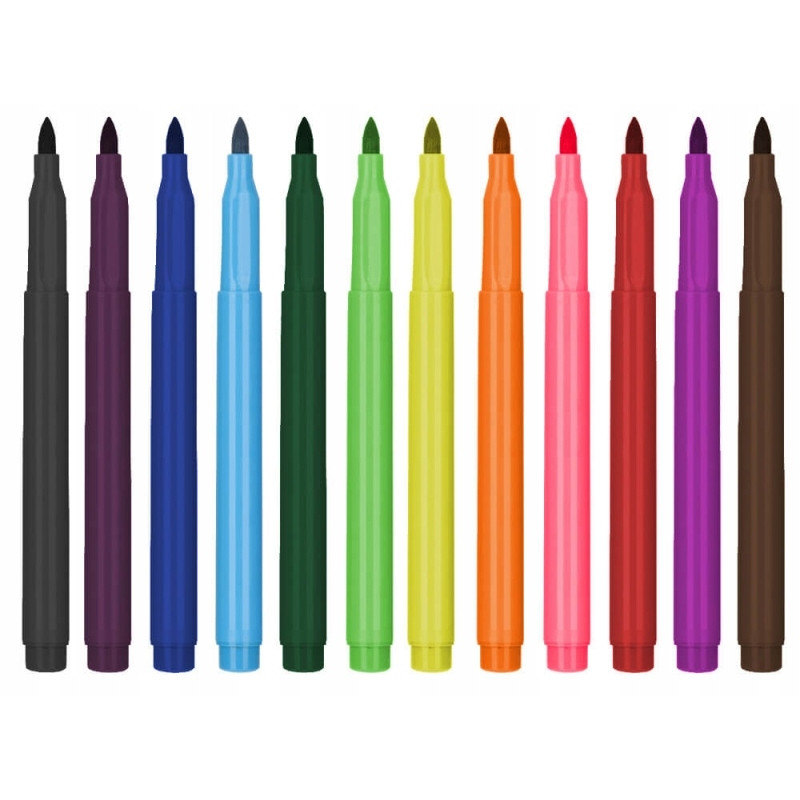 Flamastry stożkowe zestaw 12 kolorów pisaki mazaki 314110003 ASTRA