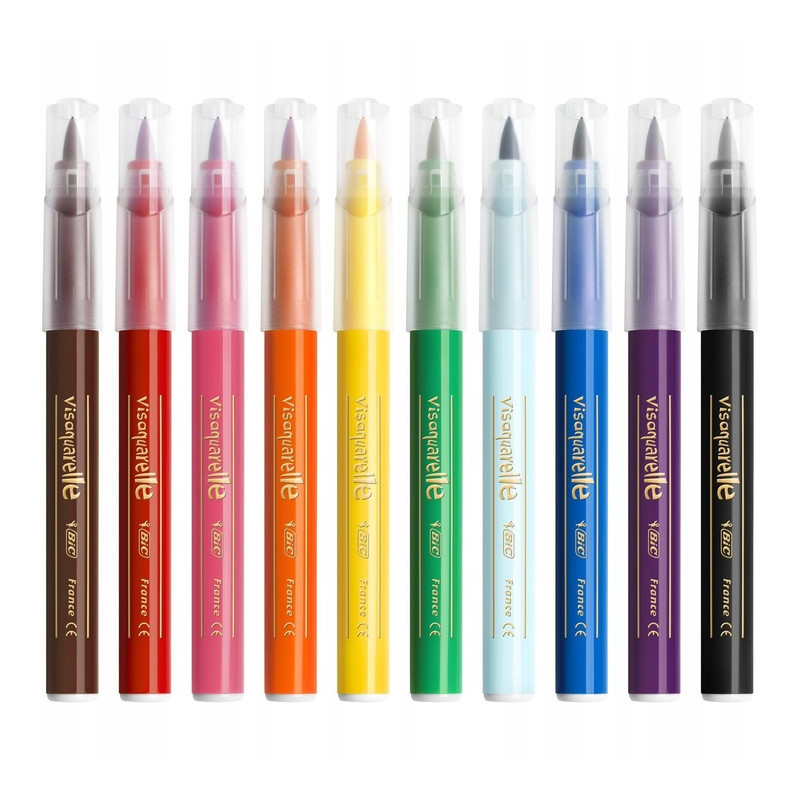 Flamastry 10kol.VISAQUARELLE 828964 BIC z koń.pędzelkową
