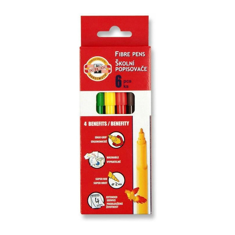 Flamastry 6 kol. w kartoniku 771002/JF08 KOH-I-NOOR