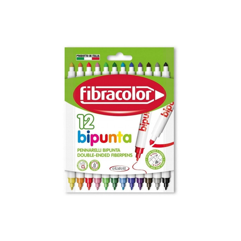 Flamastry DOUBLE POINT 12kolorów 544SW12S FIBRACOLOR