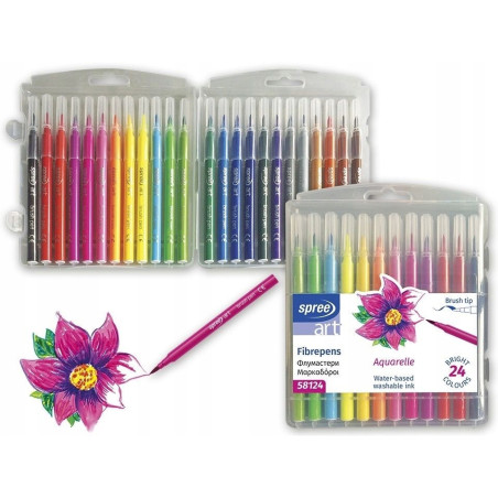 Flamastry pędzelkowe 24kol. FLA-58124P-00101 HOH-I-NOOR