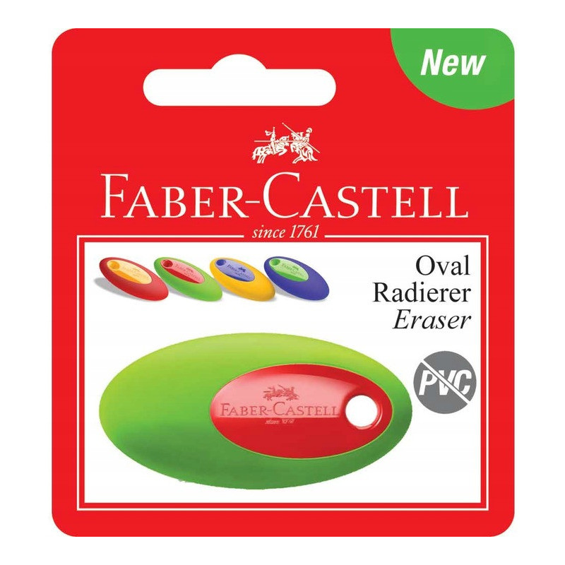 Gumka OVAL PVC-FREE mix kolorów na blistrze 182331 FABER-CASTELL