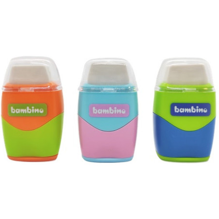 Temperówka podwójna + Gumka szkolna do ścierania 2w1 BAMBINO St.Majewski