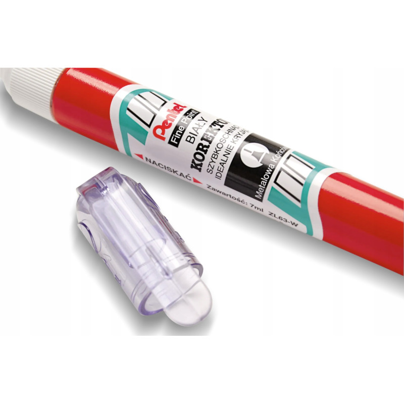 Korektor w piórze PENTEL ZL63 7ml metalowa końcówka okrągły
