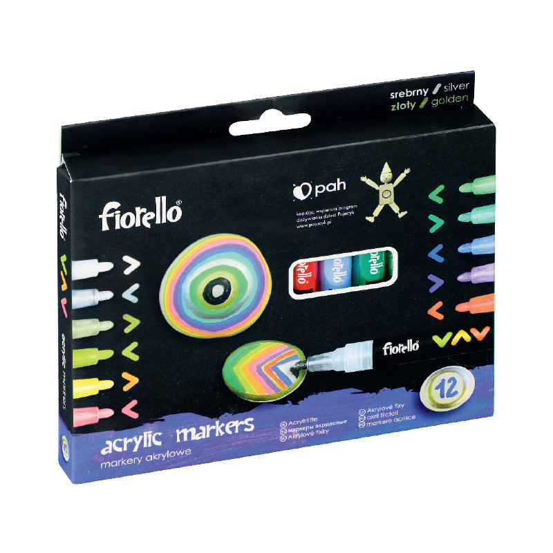 Markery akrylowe FIORELLO GR-1106 12 kolorów 160-2262