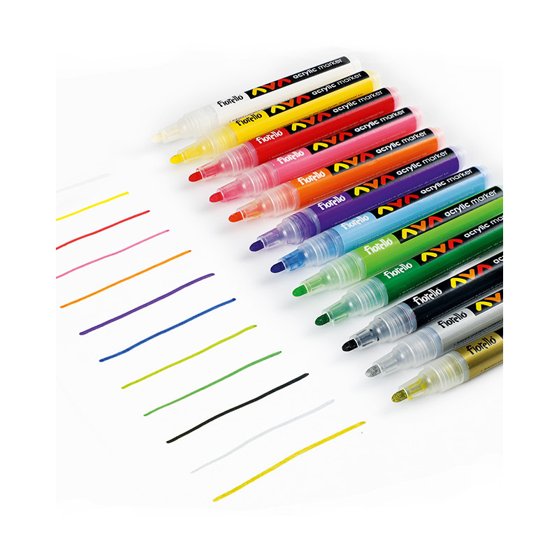 Markery akrylowe FIORELLO GR-1106 12 kolorów 160-2262
