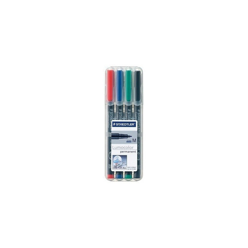 Foliopis permanentny M317 WP4 etui 4szt. STAEDTLER CD BK4 S317WP4