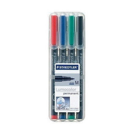 Foliopis permanentny M317 WP4 etui 4szt. STAEDTLER CD BK4 S317WP4