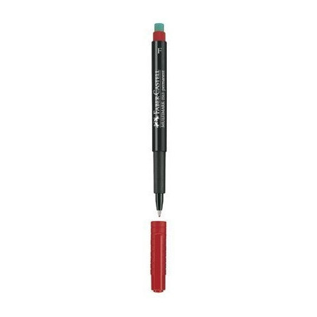 Foliopis z gumką OHP MULTIMARK F 0.6mm czerwony 151321 FABER-CASTELL
