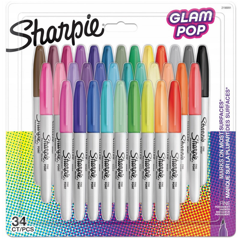 Markery permanentne SHARPIE Glam Pop 34 kolory 2198891