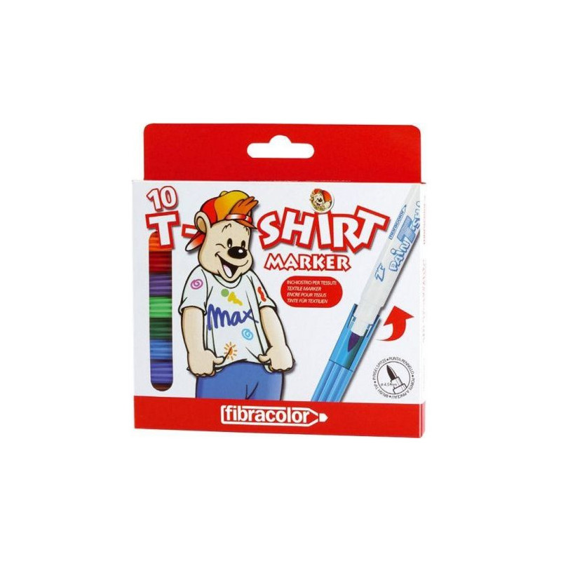 Mazaki T-SHIRT MARKER 10kol. FIBRACOLOR do tkanin 391