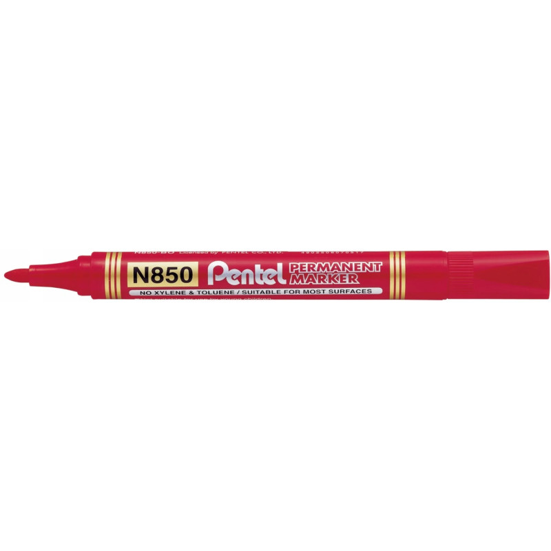 Marker permanentny N850 czerwony okrągła końcówka PENTEL