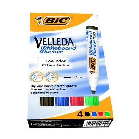 Marker VELLEDA 1701 suchościeralny 4 kolory BIC 904941