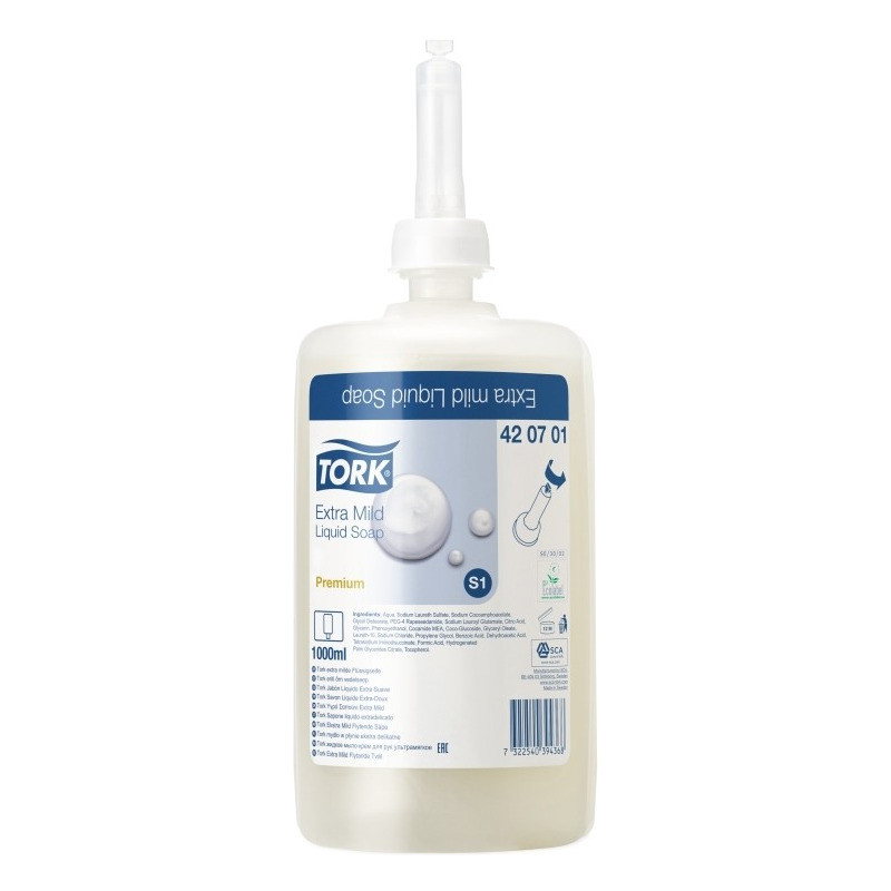 Mydło w płynie TORK S1 Premium ekstra 1L białe 420701