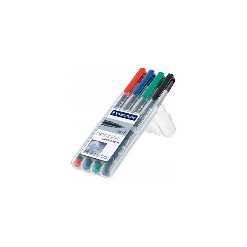 Foliopis permanentny F 318 WP4 etui 4szt. LUMOCOLOR STAEDTLER S318WP4