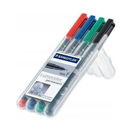 Foliopis permanentny F 318 WP4 etui 4szt. LUMOCOLOR STAEDTLER S318WP4