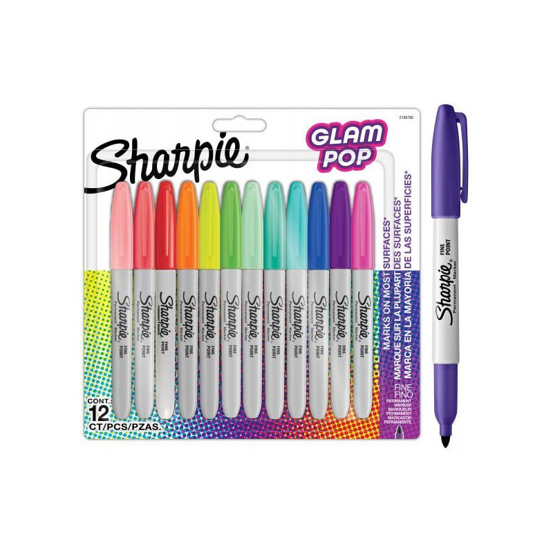 Markery permanentne SHARPIE Glam Pop (12 kolorów) 2198780
